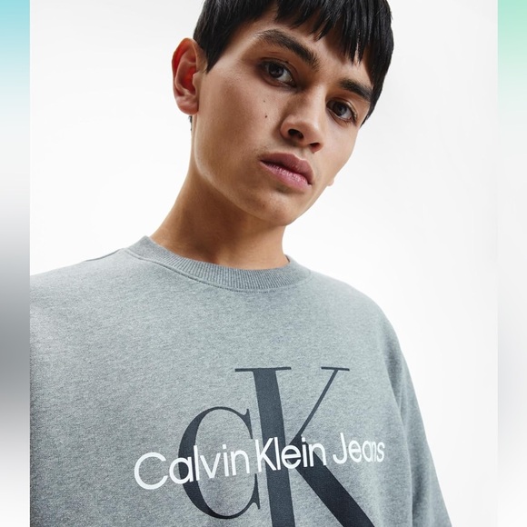 Calvin Klein Gray Heather Crewneck Embroidered Sweatshirt Men’s Women’s Unisex - Picture 13 of 15